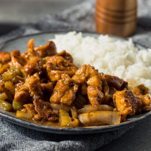 Black Pepper (Chicken:Pork:Fish) Rice 黑胡椒（鸡丁:猪肉:鱼片）饭