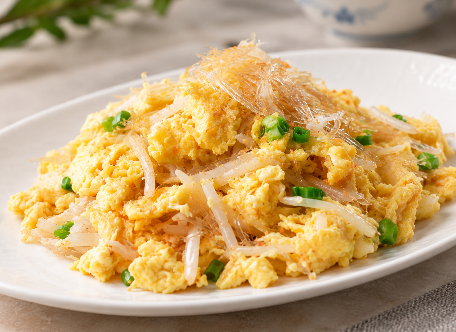 Shark’s Fin with Scrambled Egg 银芽桂花炒⻥翅