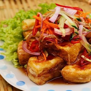 deep fried beancurd in thai sauce 泰式豆腐
